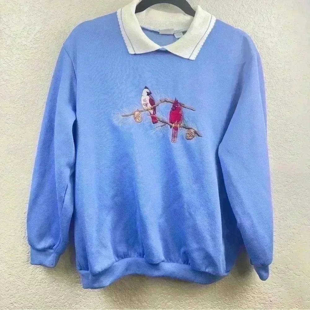 90’s Vintage Collared Haband Cardinal Sweatshirt - Size XL